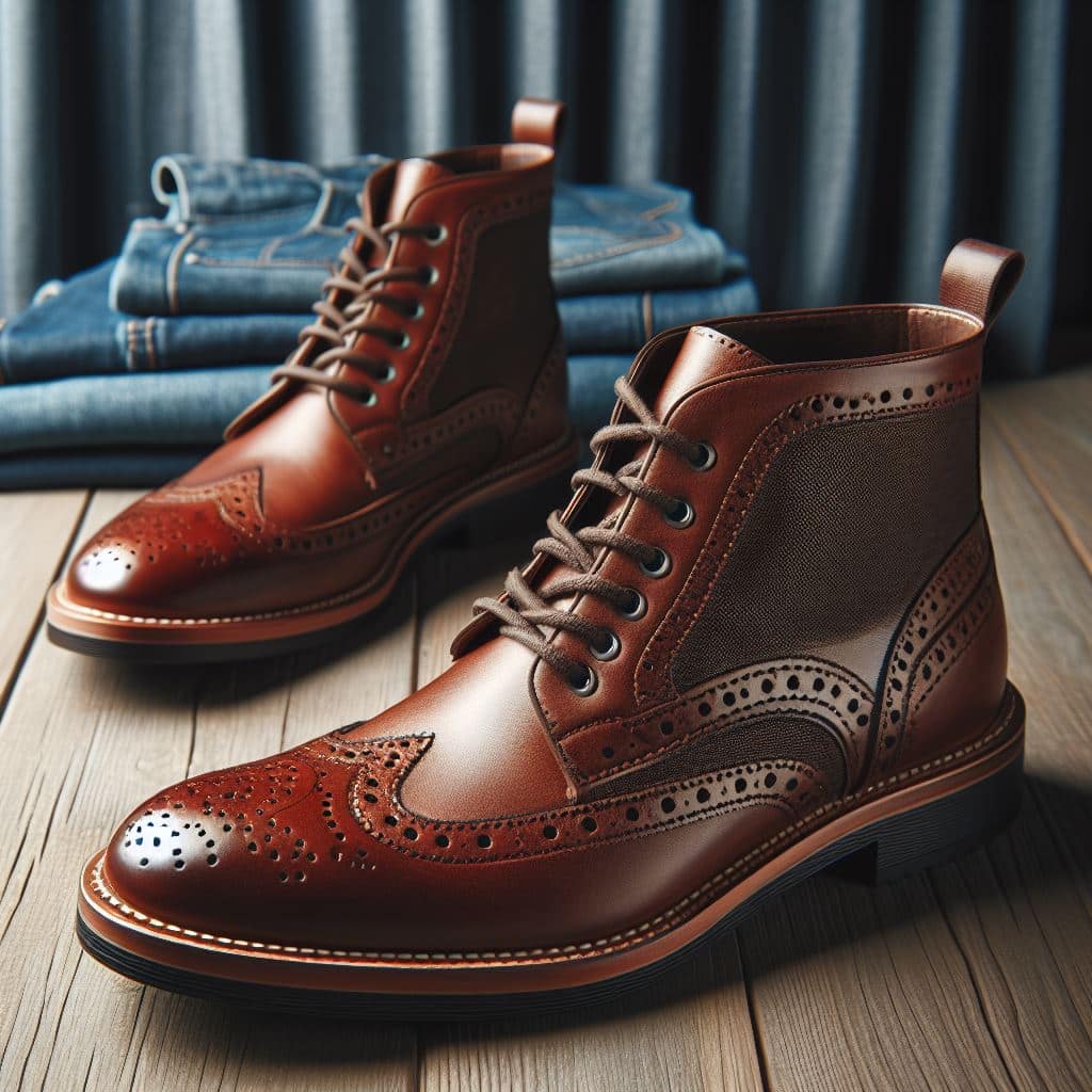 Brogue Boots are versatile and made for wet weather. Goodyear welts and rubber outsoles are essential.